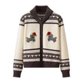 Abrigo de Punto Vintage con Estampado
